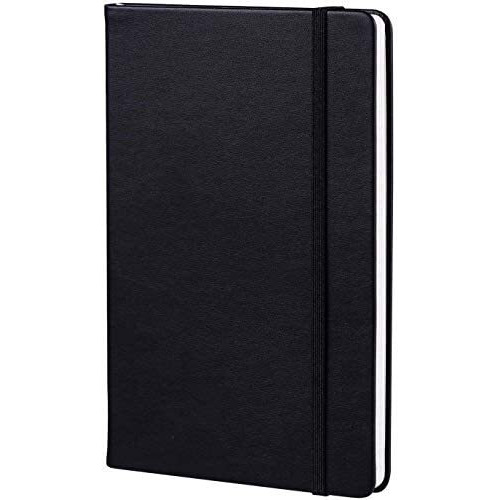 AccuPrints Black Pu Leather Notebook Diary 5.8 * 8.3 inches 200 Ruled Pages