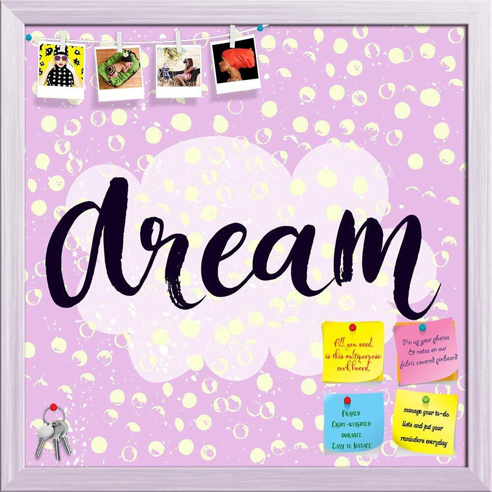 ArtzFolio Dream | Bulletin Board Notice Pin Board | Vision Soft Board Combo with Thumb Push Pins & Sticky Notes | White Frame | 12 x 12 inch (30 x 30 cms)