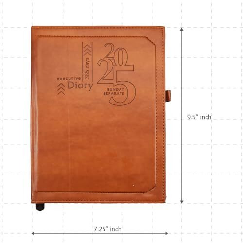 Cubic 2025 Premium Pu Leather Diary | Executive diary|B5 Size|Month Cut| Natural Shade Paper|Best New Year Gift|Corporate Gift | With Book Mark | Sunday Seprate|Pen holder