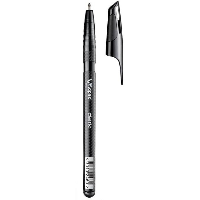 MAPED Ball pen Set of 50 (Dark Black)|50 Black Pens|1mm Nib Ball Pens|Smooth Gliding With Amazing Writing Experience|Triangular Shape For Easy Grip