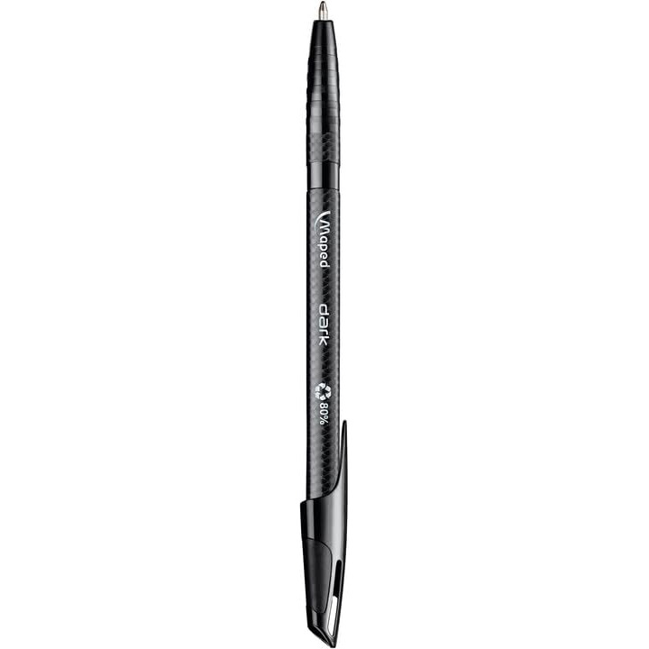 MAPED Ball pen Set of 50 (Dark Black)|50 Black Pens|1mm Nib Ball Pens|Smooth Gliding With Amazing Writing Experience|Triangular Shape For Easy Grip