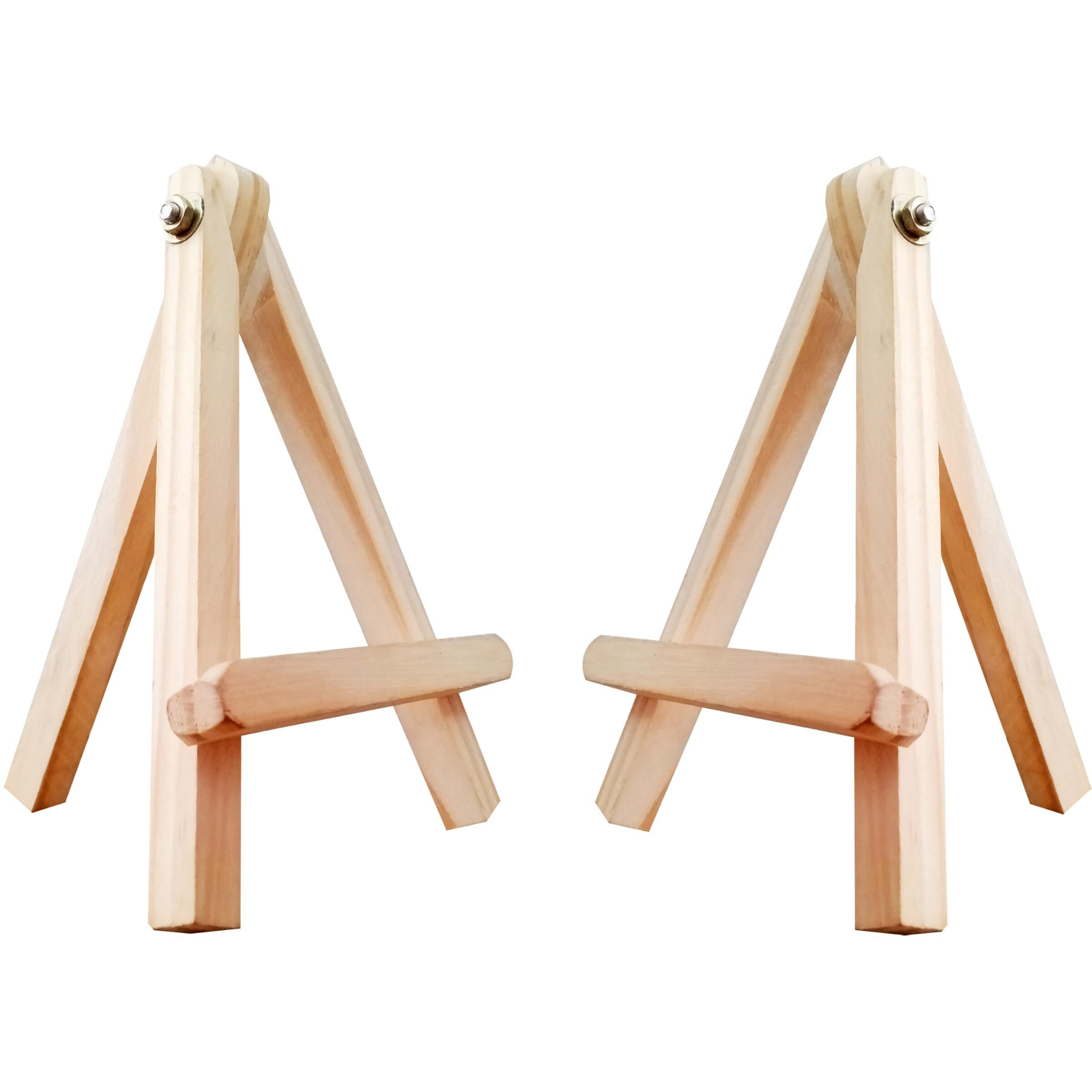 Eduway 6 Inch Mini Wooden Easel Tripod Stand for Sketch Accessories/Natural Craft/Art/Painting/Mini Canvas/Business Card/Display Pack of 2