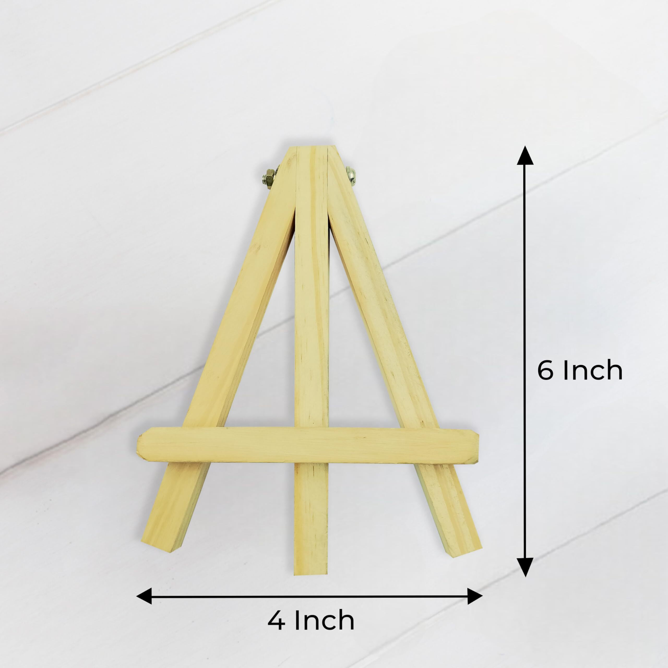 Eduway 6 Inch Mini Wooden Easel Tripod Stand for Sketch Accessories/Natural Craft/Art/Painting/Mini Canvas/Business Card/Display Pack of 2