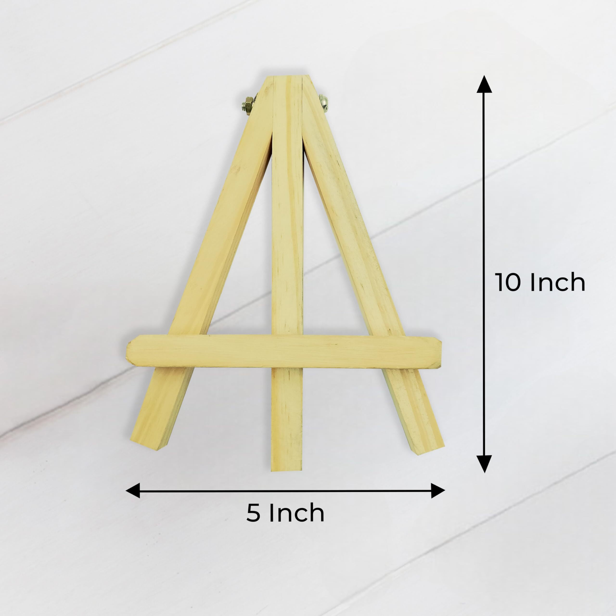 Eduway 10 Inch Mini Wooden Easel Tripod Stand for Sketch Accessories/Natural Craft/Art/Painting/Mini Canvas/Business Card/Display Pack of 4