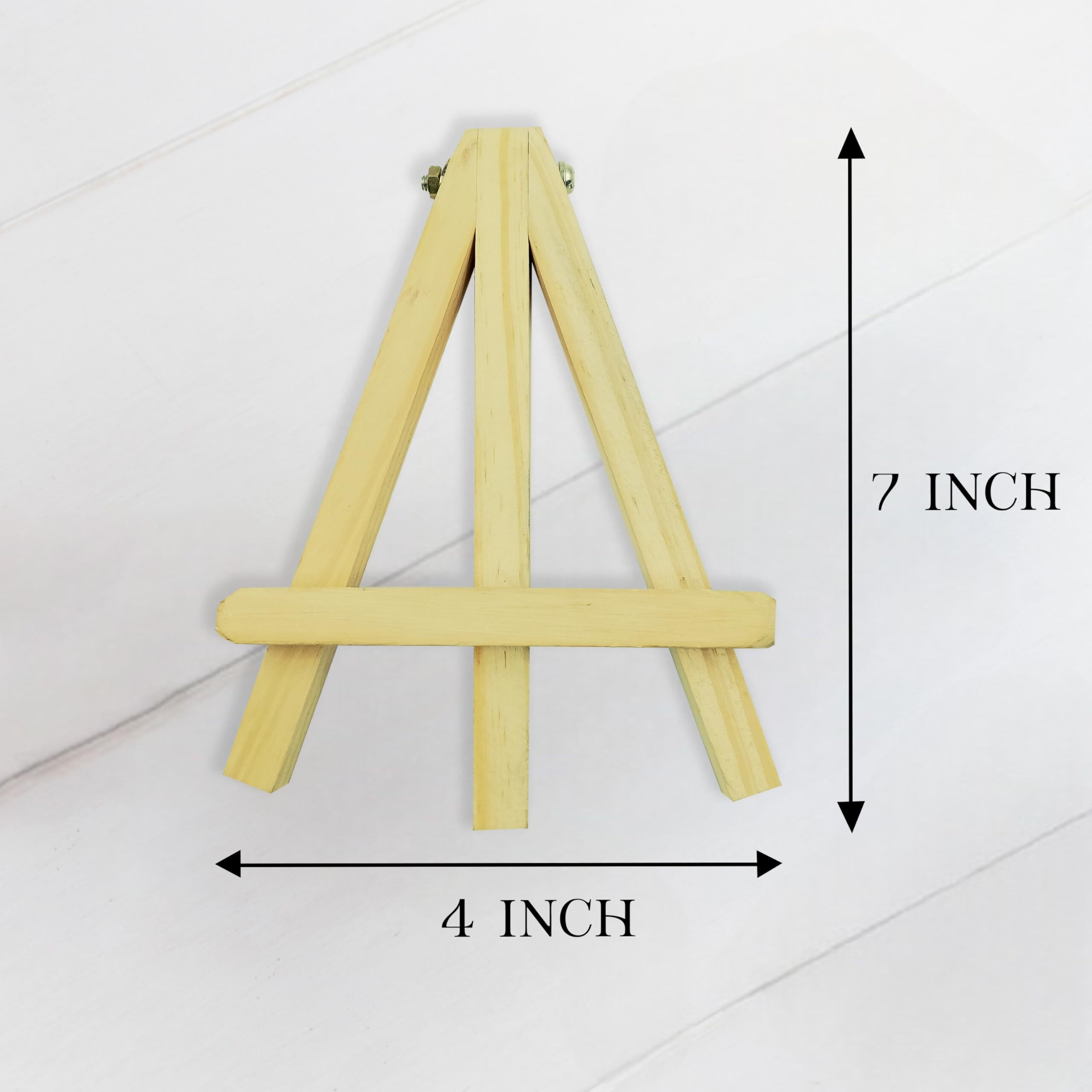 Eduway 7 Inch Mini Wooden Easel Tripod Stand for Sketch Accessories/Natural Craft/Art/Painting/Mini Canvas/Business Card/Display Pack of 10