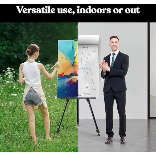 GLUN Portable Lightweight Tripod Easel for Professional Artists - Adjustable Height, Portable Folding Design, and Sturdy Support for Painting, Sketching, and Displaying Your Artwork Pack of 1
