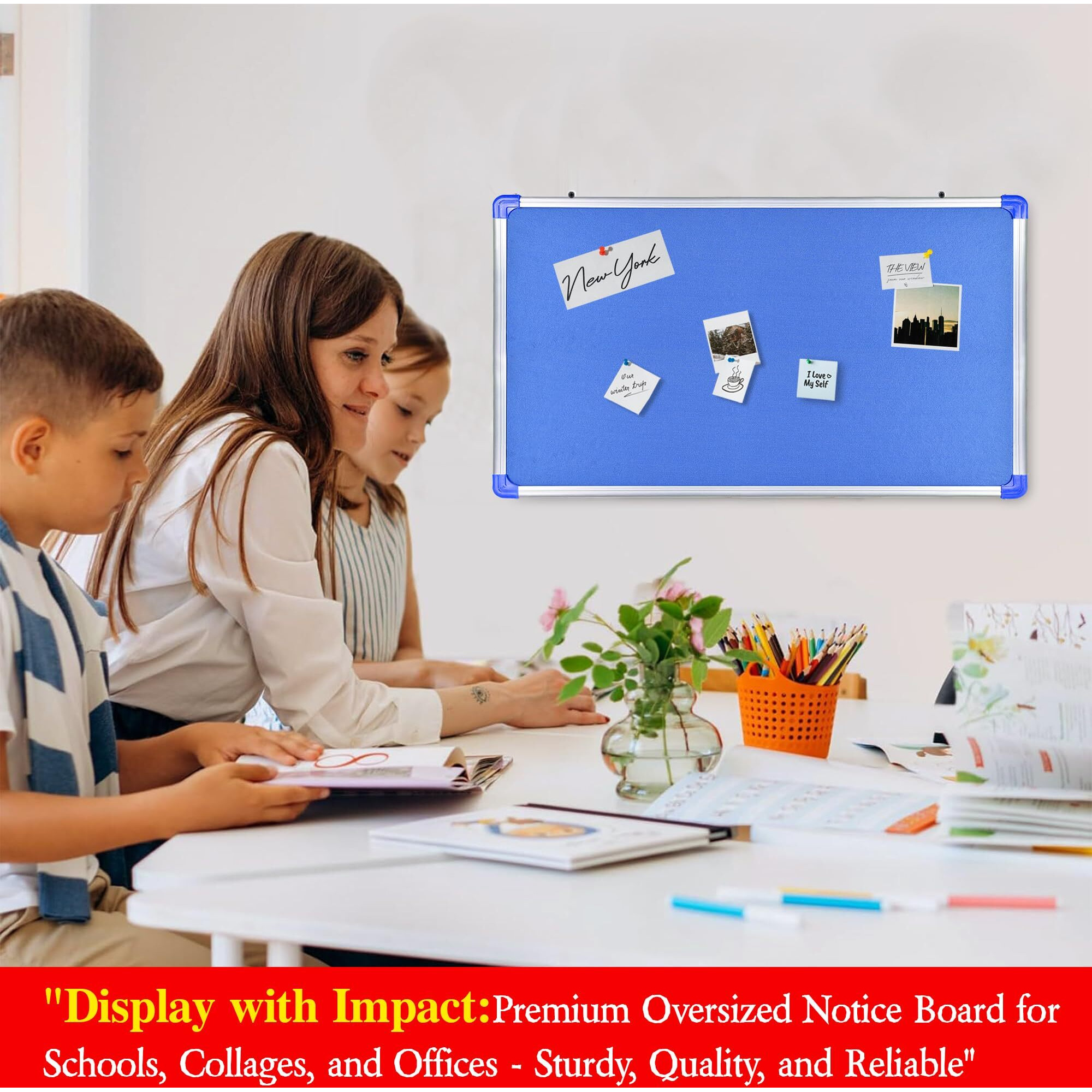 True Flair Notice Board, Premium Pin Up Bulletin Board for Office, Home, School (16 inch by 24 inch (40 cm by 60 cm))