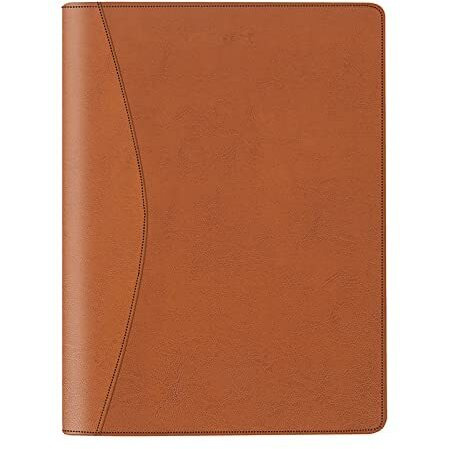 FEDUS Multipurpose Mens & Womens Leatherette Professional File Folders for Certificates, Documents Holder, Document Bag, Portfolio, Executive File Legal Size Documents Holder with 25 Leafs Brown