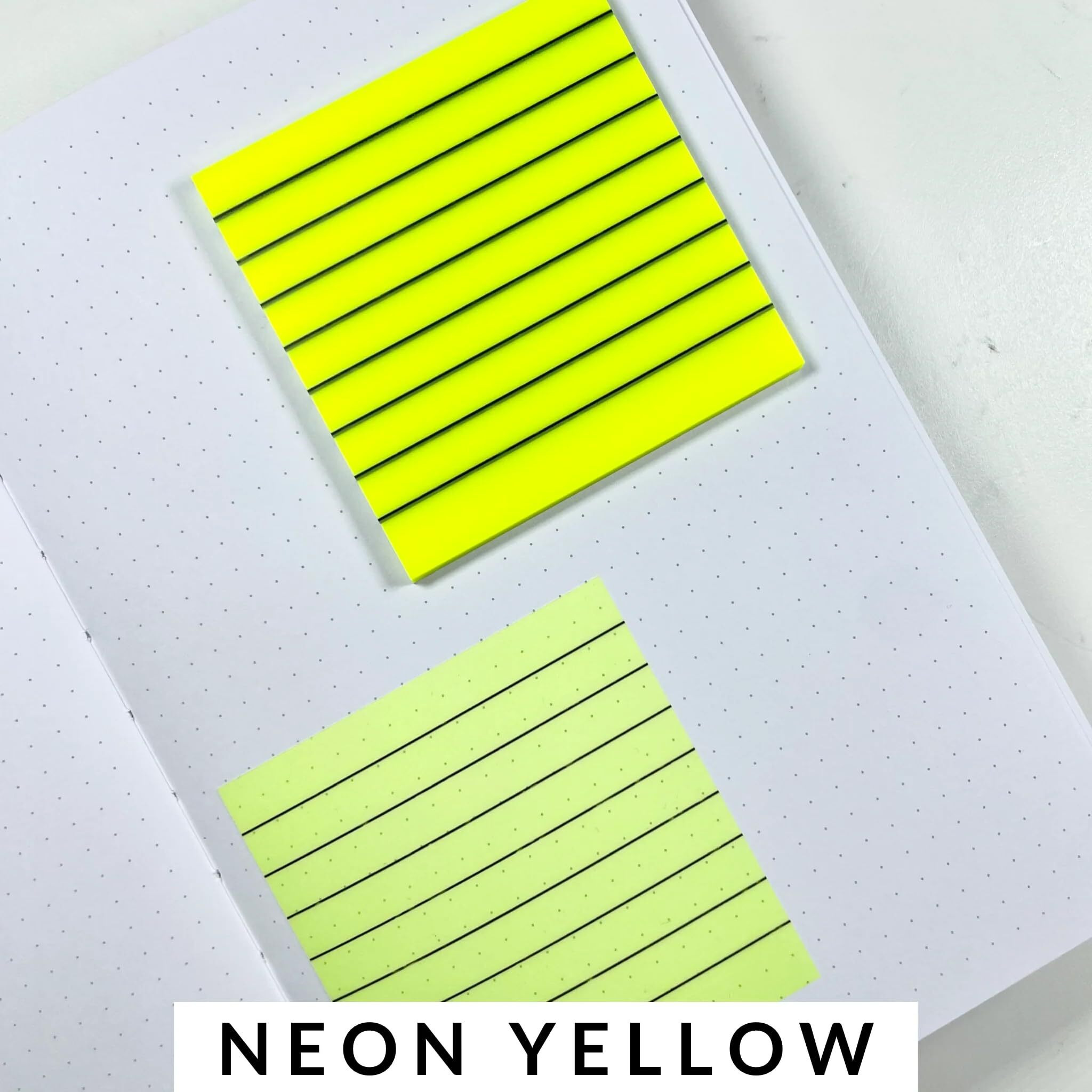 UCRAVO 50 Sheets Transparent Sticky Notes with Lines,1 Pad Lined Translucent Sticky Notes Lined Self Sticky Notes Waterproof PET Markers Notes Pad Clear Aesthetic School Office Supplies(Yellow line)