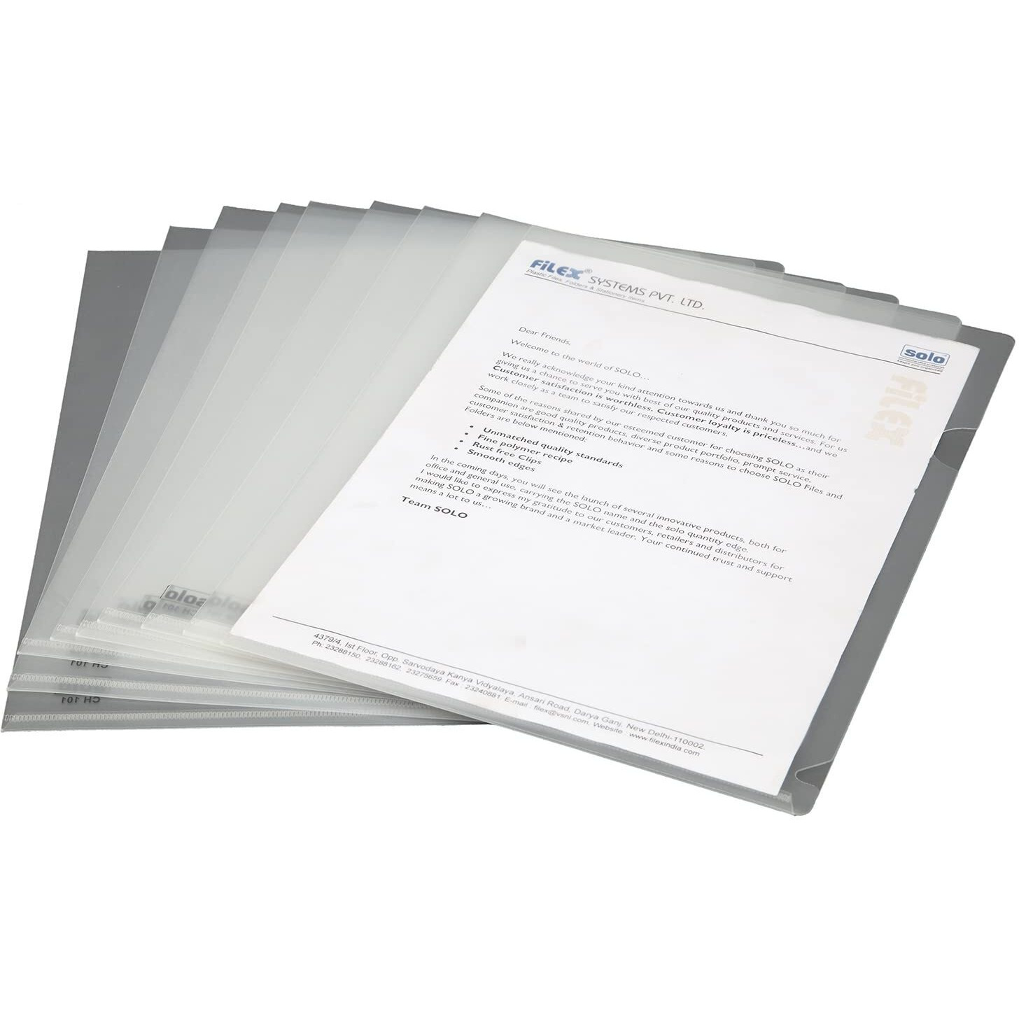 Solo A4 Clear Holder, Pack of 10 - Durable Extra Large Size Sheet Protectors Sleeves, Heavy-Duty Transparent Document Storage Organizer Suitable for Paper, Certificates, School & Offices (White)