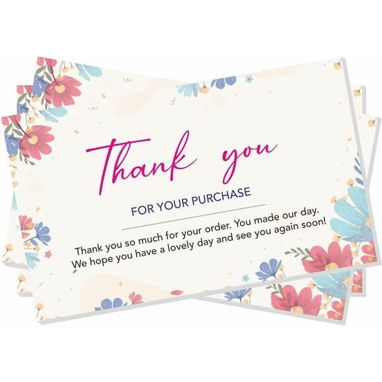 ESCAPER Luxury Thank You Cards for Business - Set of 50 Cards (3.5 x 2 inches) for Returns, Ratings, Gifts, and Business Reviews - Show Your Appreciation in Style.