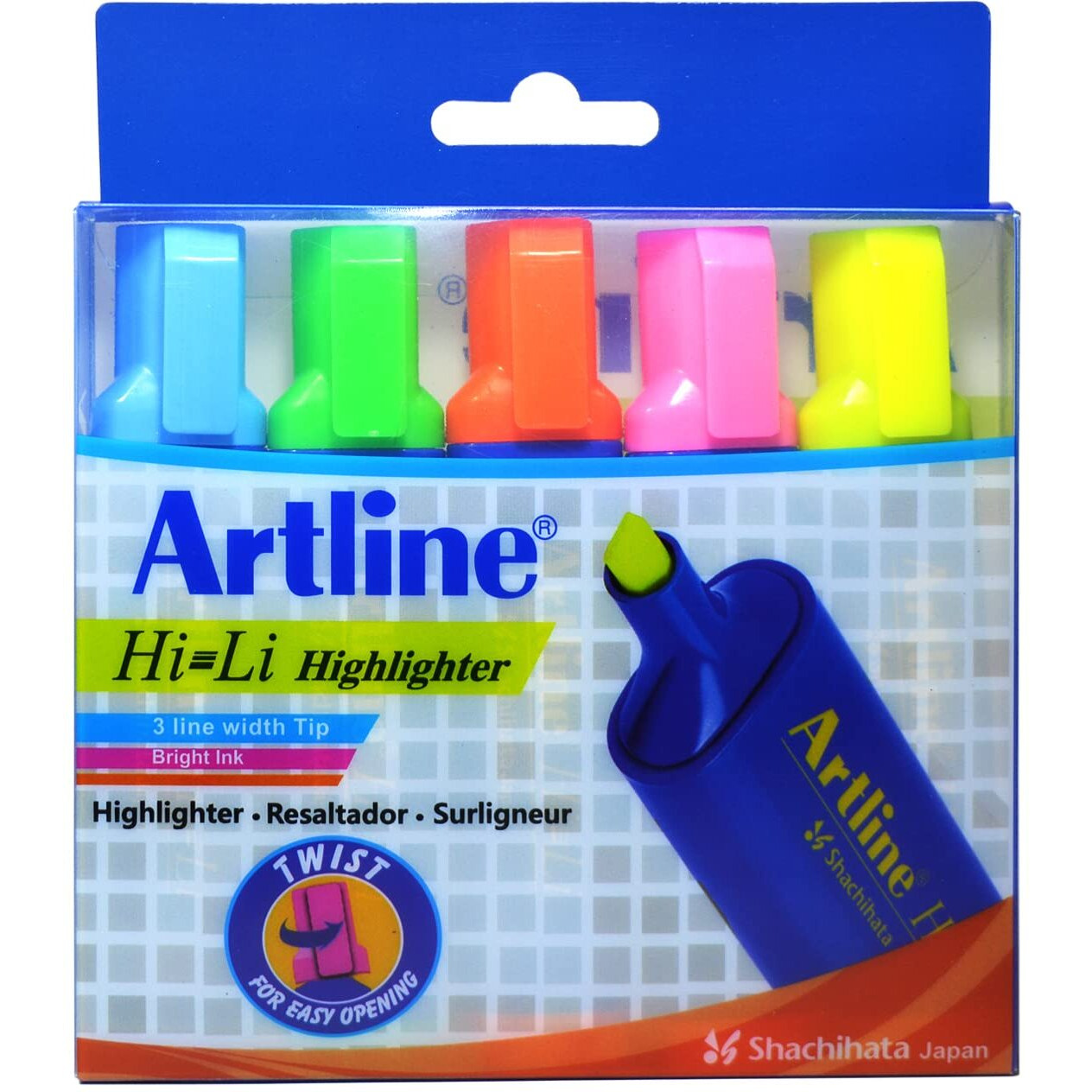 Artline Supreme Hi-Li 1.0-4.0mm 5 Shades Highlighter | Water & Fade Resistant | Acid Free | Quick Drying | Easily Applicable Highlighters | School & Office Stationery | Pack of 2