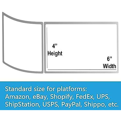 OFIXO Thermal Shipping 400 Labels Printer Sticker Roll (White, 4&quotx 6") Pack of 2 for Ecommerce and Seller Flex Shipping | Compatible with TSC, Zebra & Rollo Label Printers