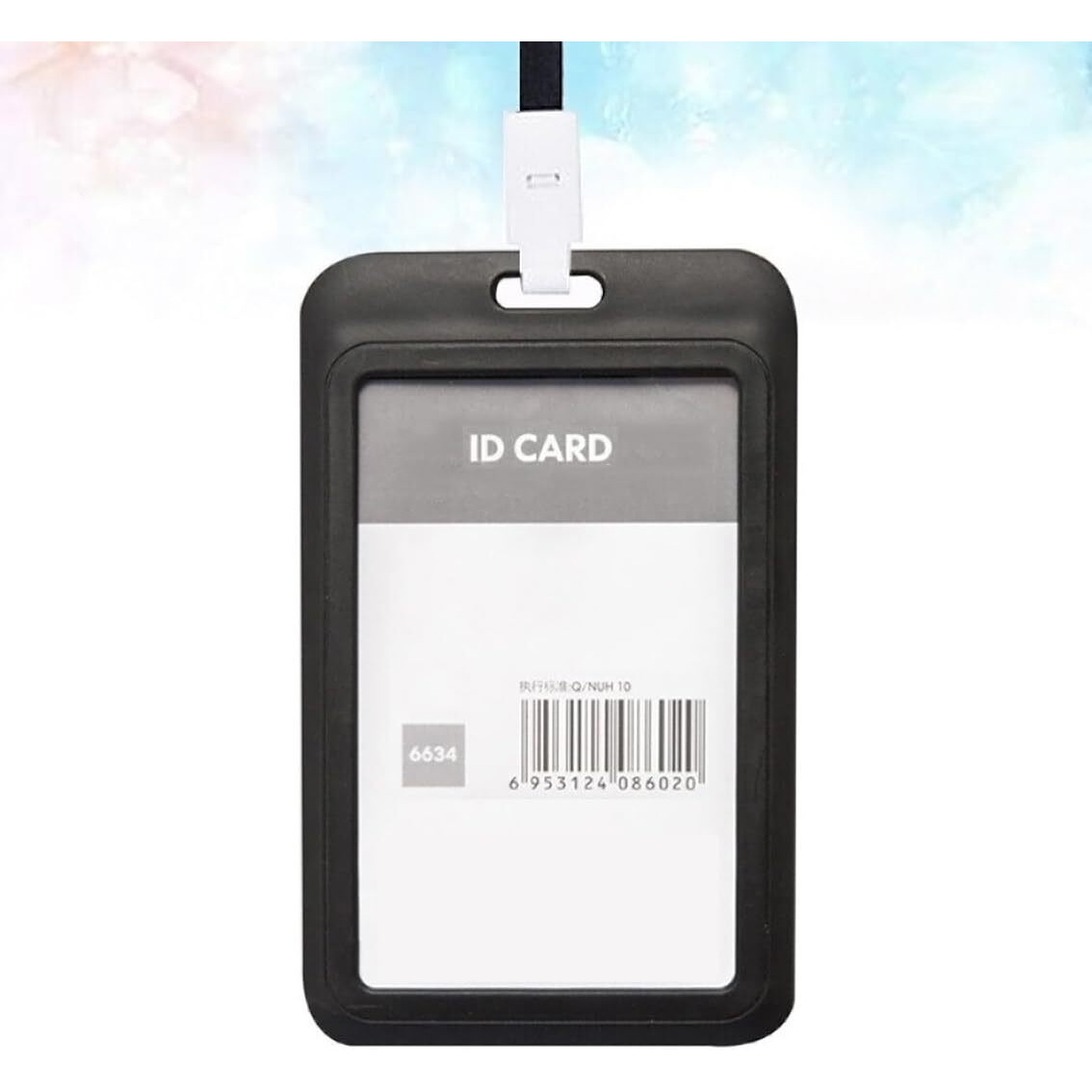 GLUN Black Plastic ID Card Holder with Black Oval Yoyo Retractable Reel ID Card Holder for Office,School, Collage and Factories Pack of 10