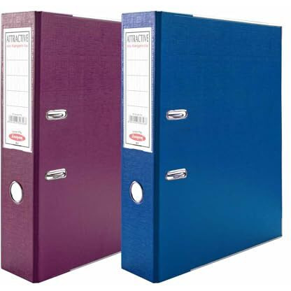 Anupam Attractive Lever File N1-31 x 35 x 8 cm - U Shaped Clip Binder Box - Finger Grip Hole - Metal Edge Protector for Office School Home Supplies Black