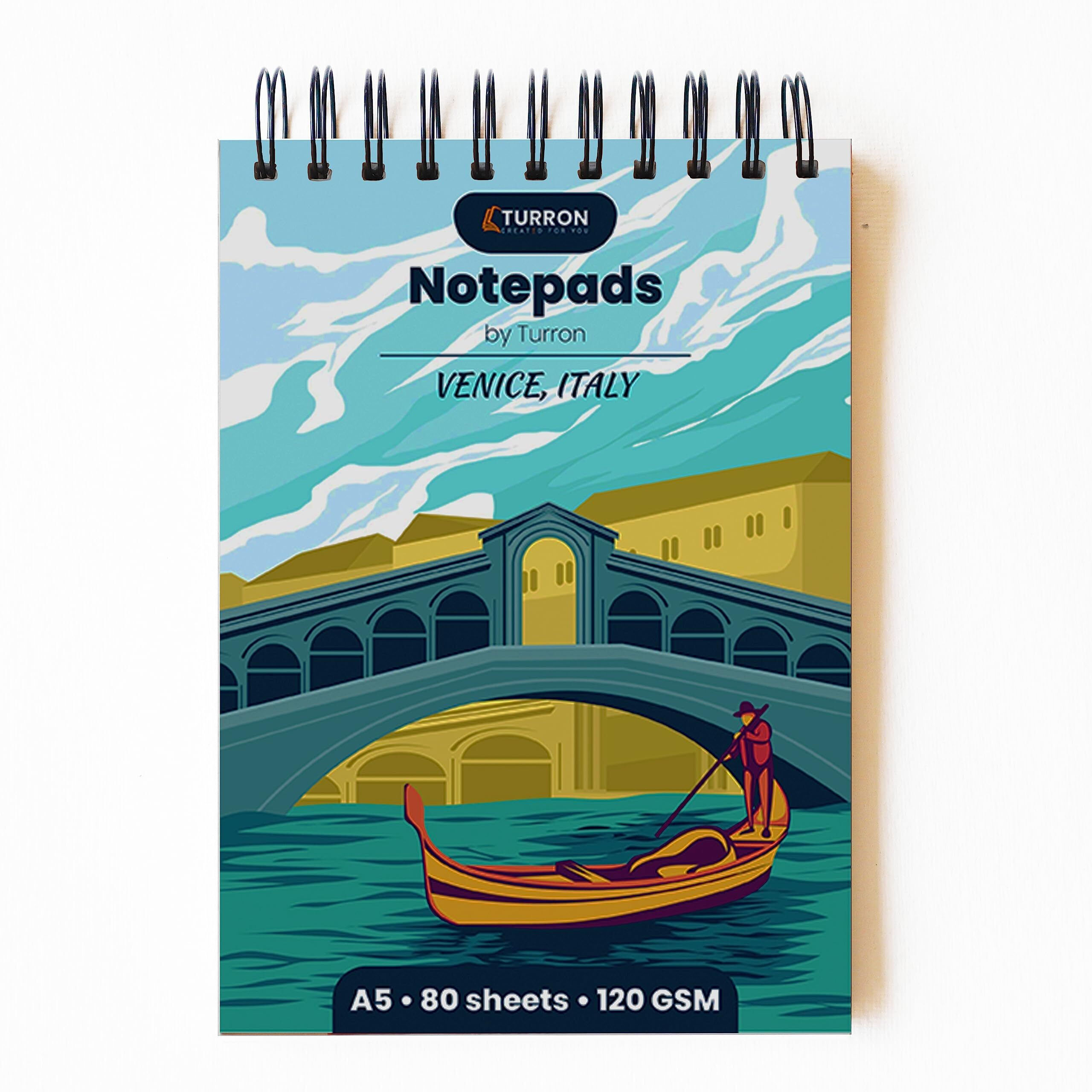 Turron All-Purpose A5 Notepad - Use as Notebook, Bullet Journal or Sketchbook - Premium Thick 120 GSM Sheets - Dotted Pattern - Wire-o Bound