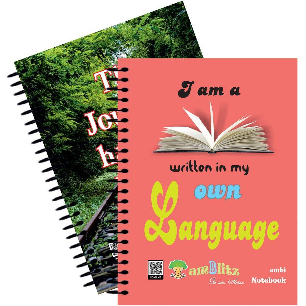Amblitz 5 Subject Spiral Notebook - 200 Pages, Ruled (A5 Size, Pack of 2, 0216)