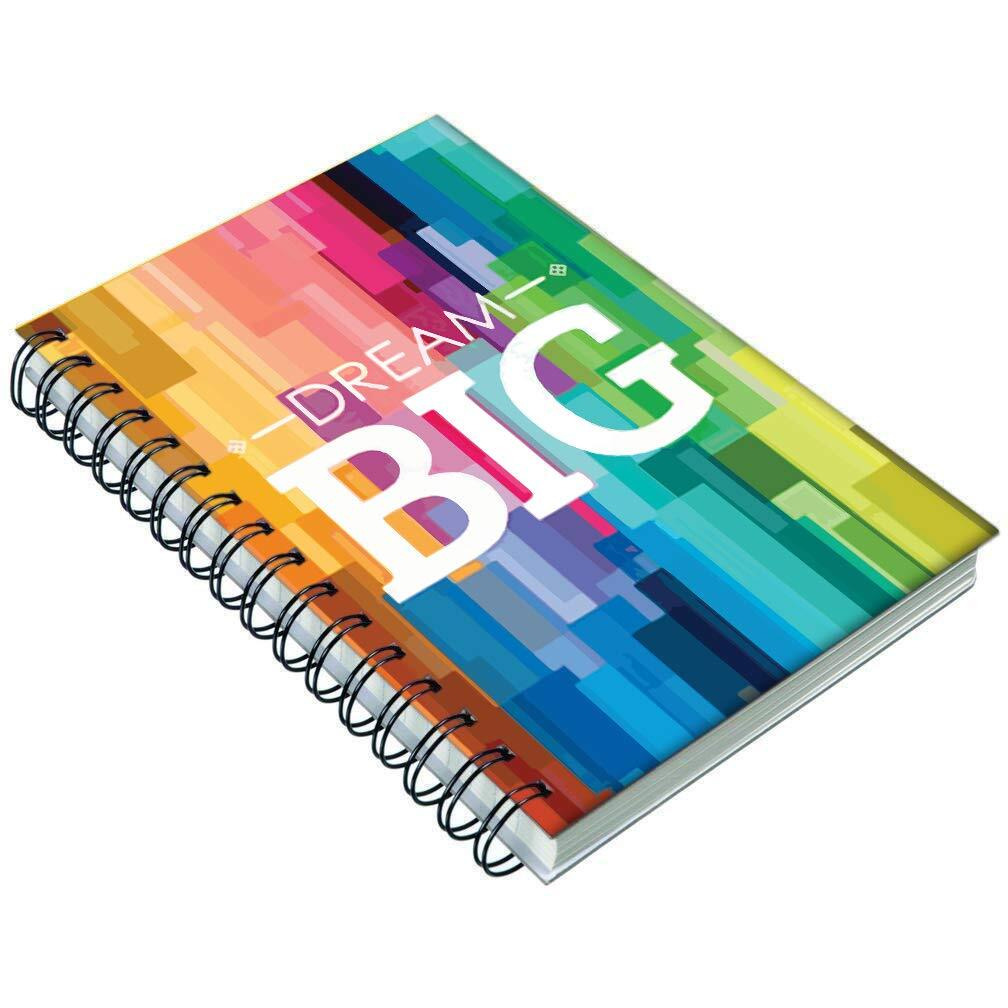 AccuPrints wiro Hard bound A5 (6 by 9 inch) wiro Notebook Diary Ruled 200 pages-80 Gsm Paper Pattern-Big Diary