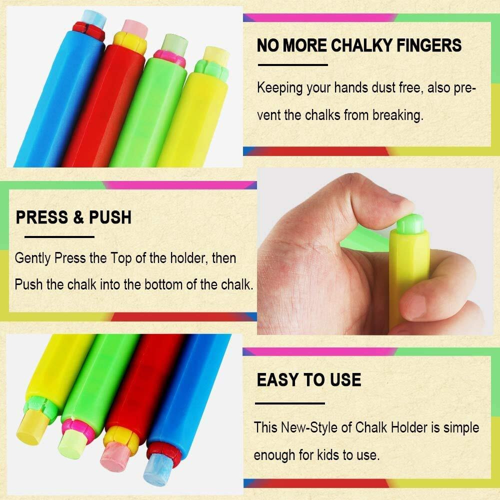 Eduway Multicolor Chalk Holder For Teacher | Kids | Adults & Office Use (Pack of 4)