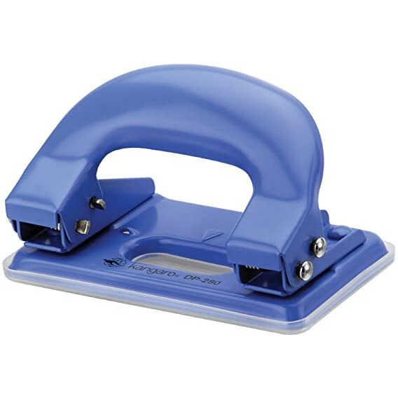 Kangaro Desk Essentials DP-280 2 Hole Metal Classic Mini Paper Punch | Removable Chip Tray | 11 Sheets Capacity | Office Essentials | Pack of 1 | Color May Vary