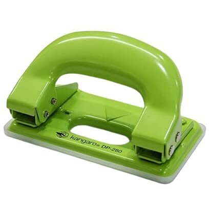 Kangaro Desk Essentials DP-280 2 Hole Metal Classic Mini Paper Punch | Removable Chip Tray | 11 Sheets Capacity | Office Essentials | Pack of 1 | Color May Vary