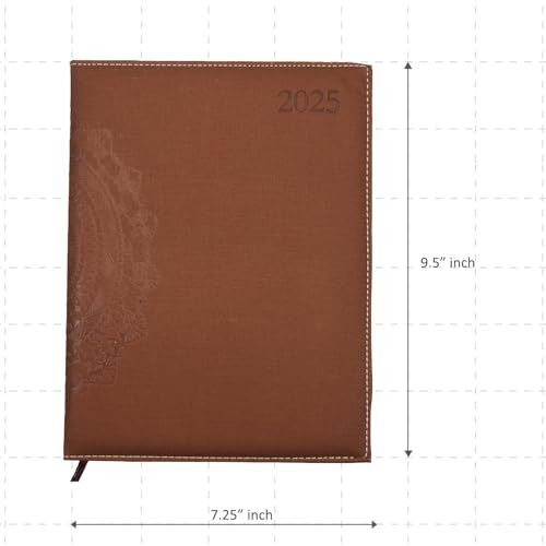 Cubic 2025 Premium Pu Leather Diary | Executive diary|B5 Size|Month Cut| Natural Shade Paper|Best New Year Gift|Corporate Gift | With Book Mark | Sunday seprate