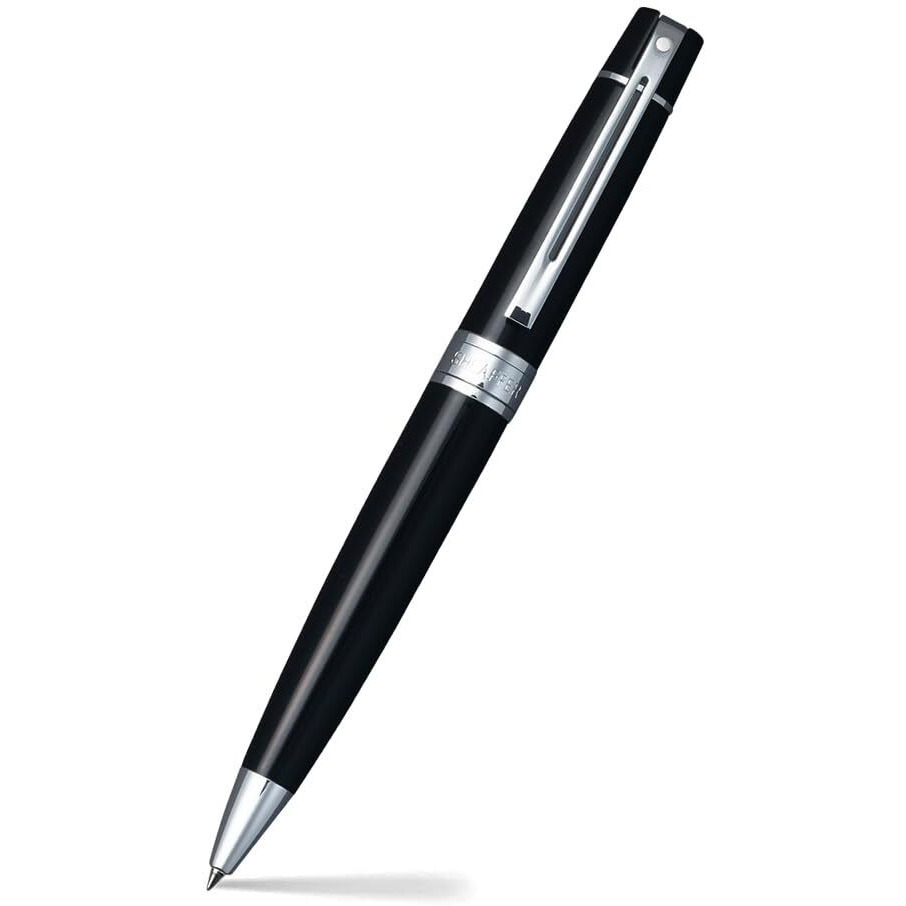 Sheaffer Gift Set 300 | G9312 Glossy Black with Chrome Trim Ballpoint Pen with Medium Notebook | Premium Gift Set