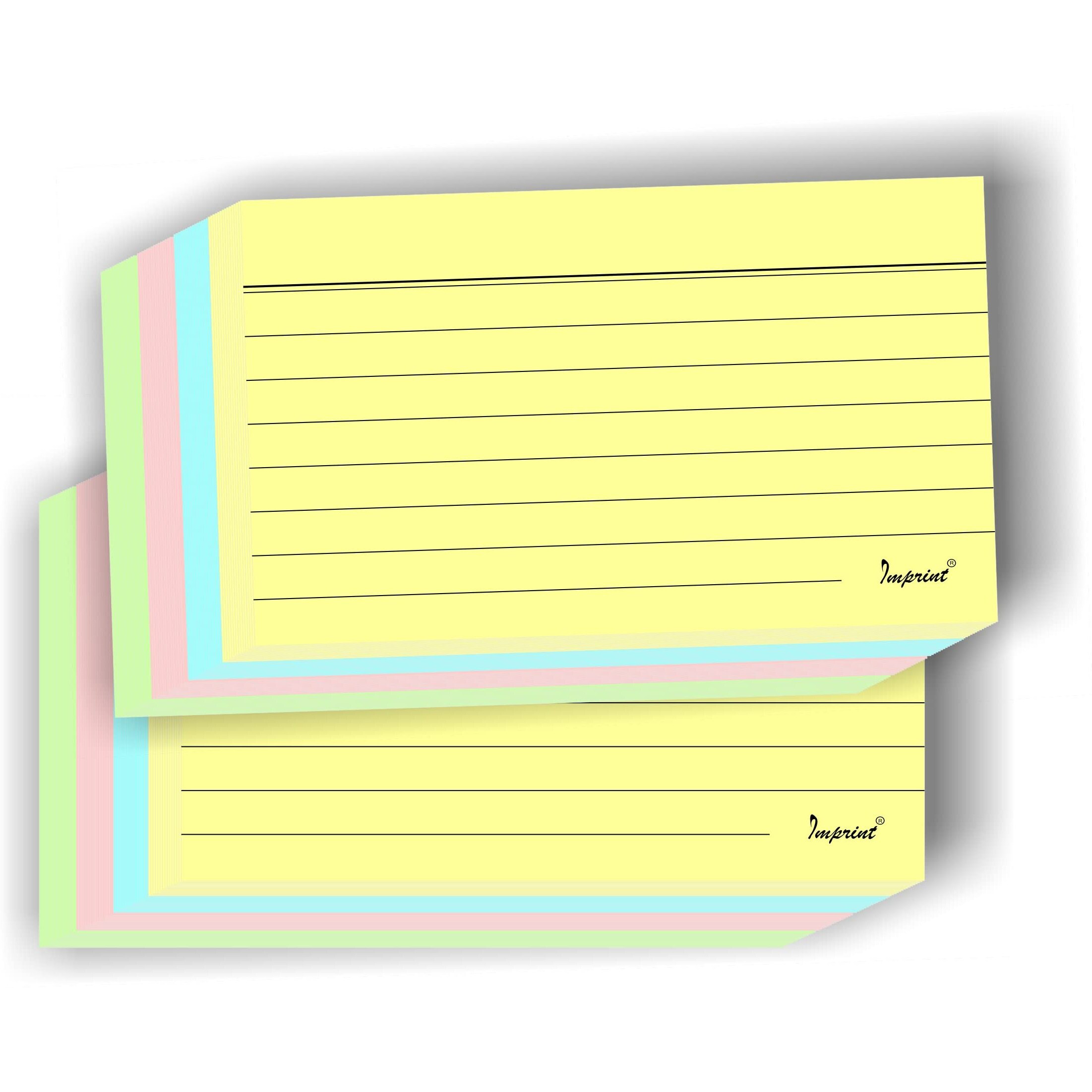 IMPRINT Ruled Index Cards | 3x5-Inch | 200 Cards| Assorted Light Colors