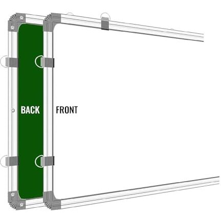 Eclet Non Magnetic 1 X 1.5 feet Double Sided White Board and Chalk Board Front Side whiteboard Marker Surface and Back Side Chalkboard Surface (1 X 1.5 feet, Pack of 1 Item) d (1 X 1.5)