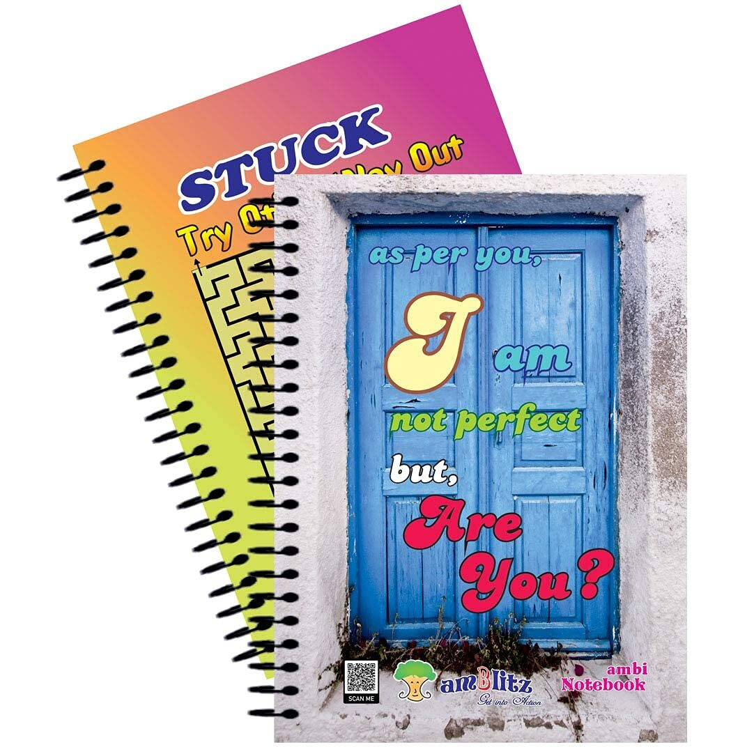 Amblitz 5 Subject Spiral Notebook - 200 Pages, Ruled (A5 Size, Pack of 2, 0418)