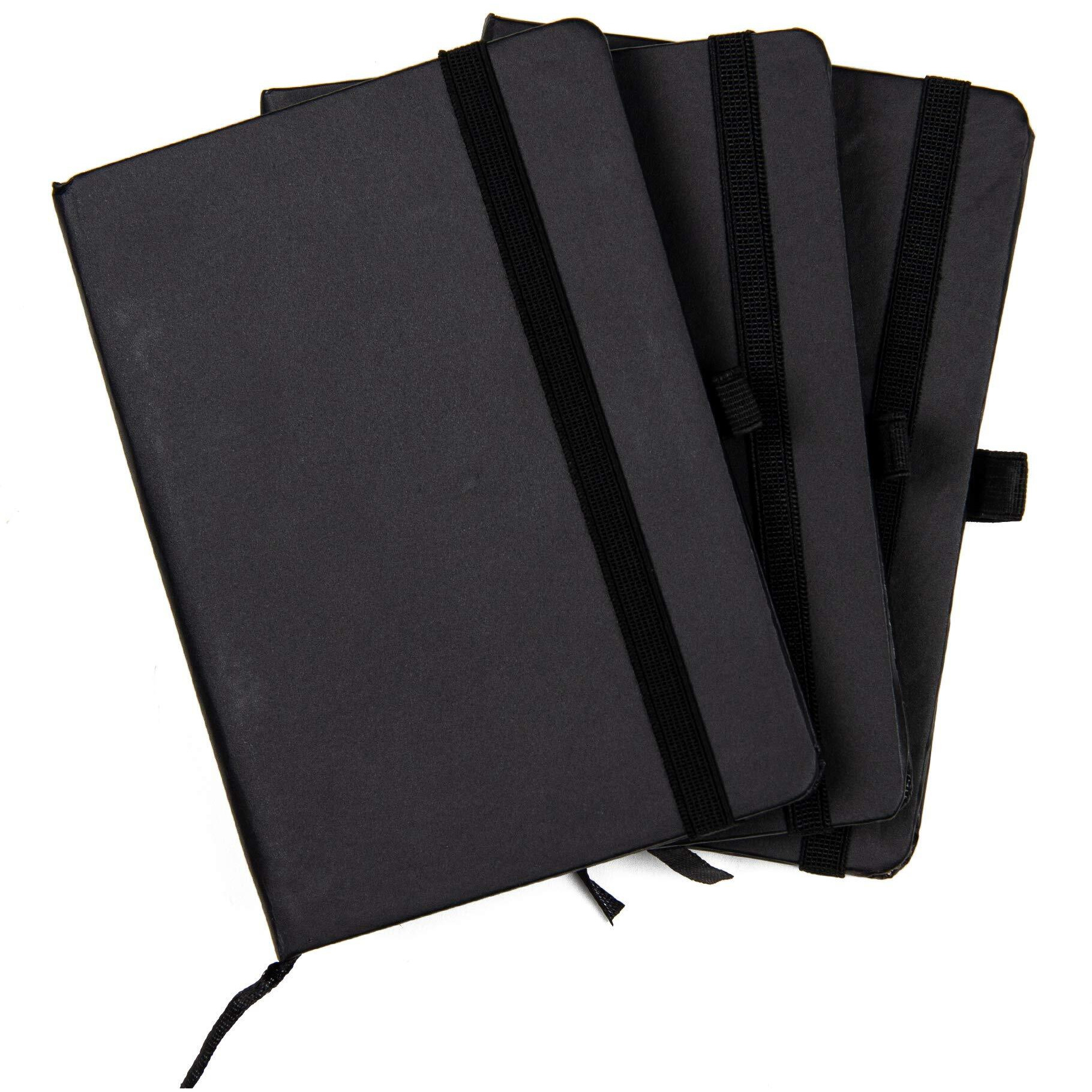 Cubic 206 A6 Size Journal with Elastic (Matte Black) - Pack of 3