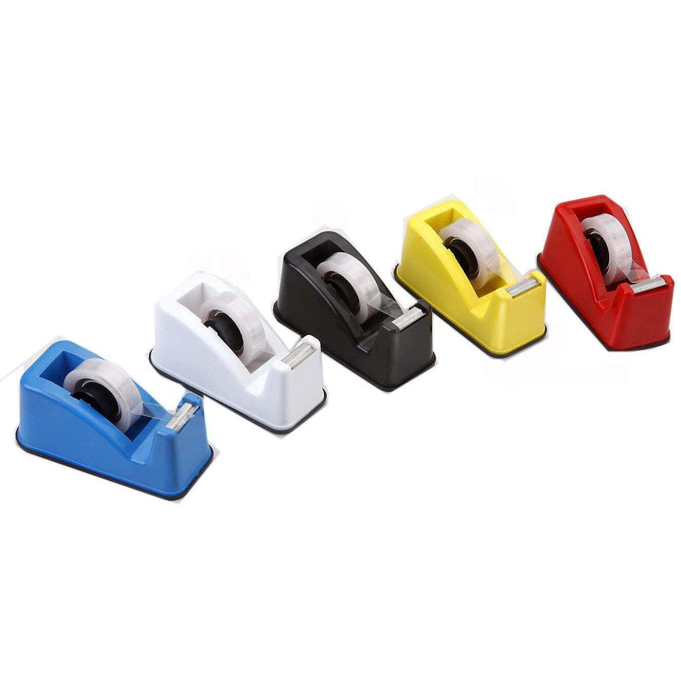 Panku Polo Cello Tape Dispenser for 1 and 0.5 Inch Tape Roll (Pack of 1, Assorted)