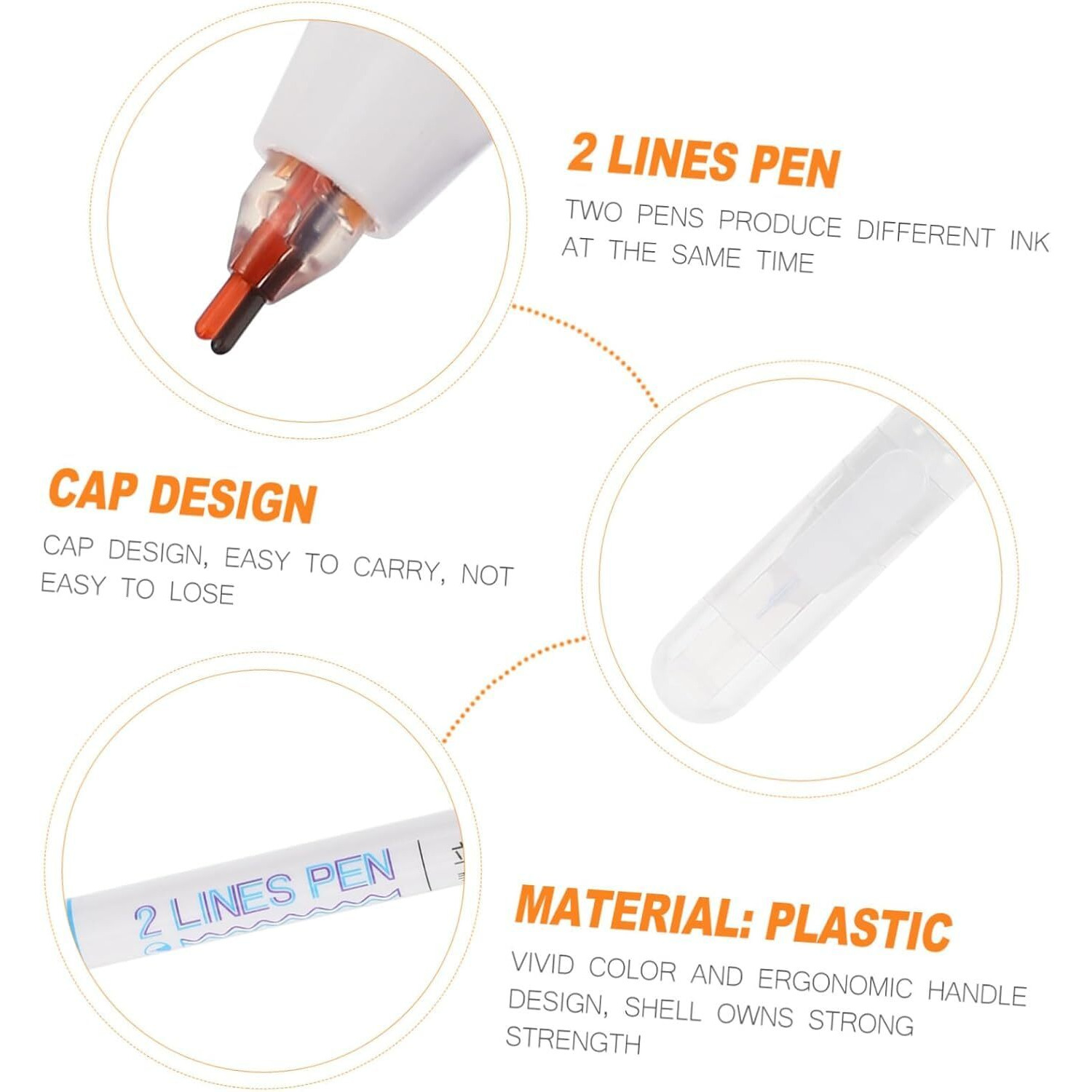UCRAVO 2 in 1 Colored Gel Pen, 2 Lines Gel Pen Marker Gel Ink Roller Ball Pens, Stationery Supplies, Scrapbook Taking Supplies, Curve Highlighter Pen for Kids Teens Scrap Booking, Journal, Decor