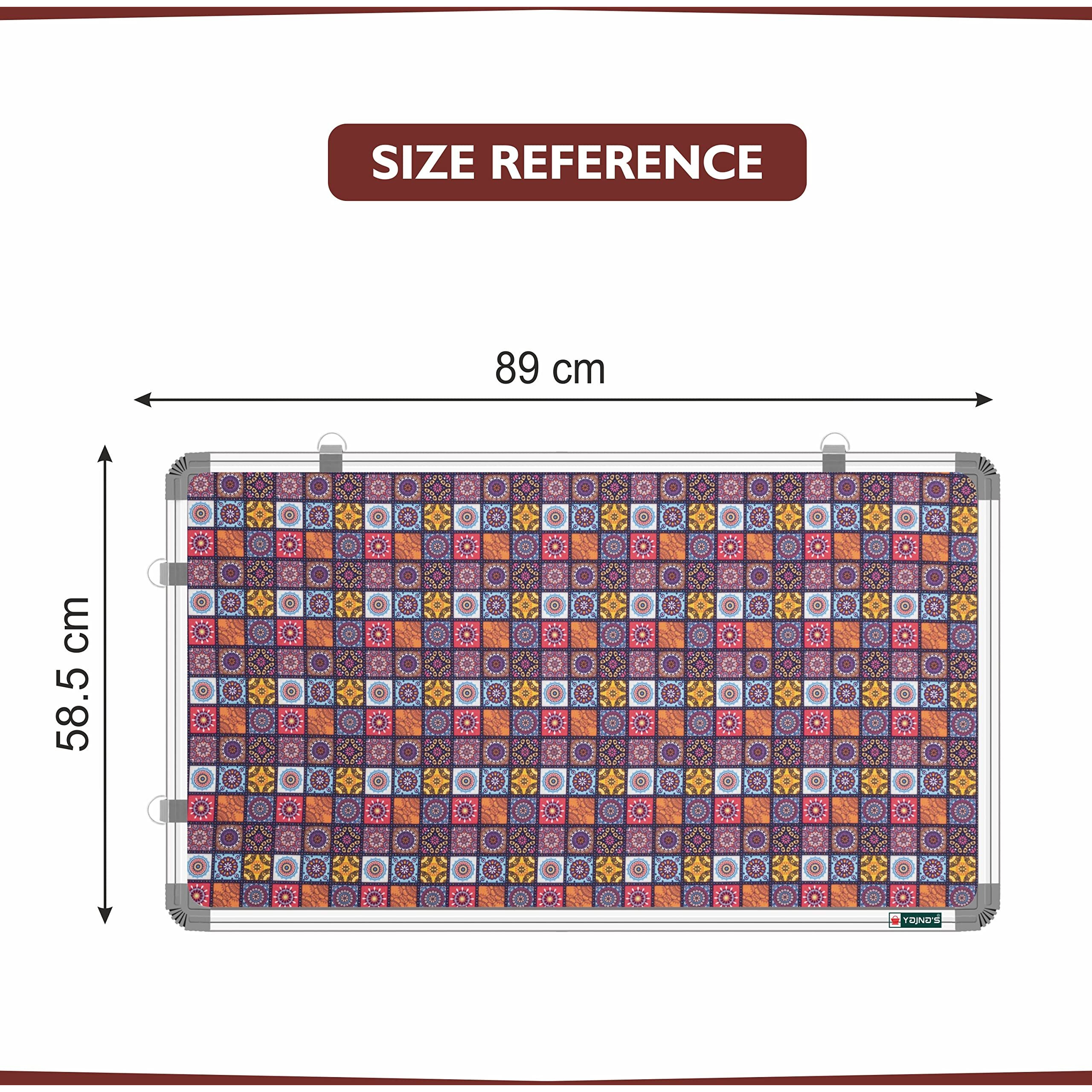 YAJNAS 2X3 Feet (59x89 CM) Premium Material Rainbow Designed Notice Board/Soft Board/Bulletin Board/Pin-up Display Board with 100 Pins for Study Room, Home, School & Office Use