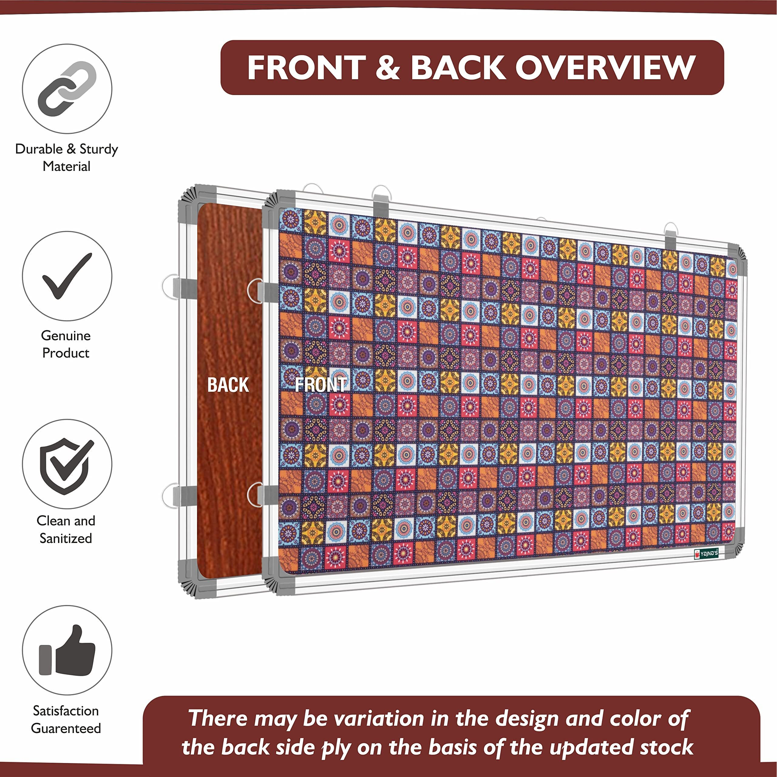 YAJNAS 2X3 Feet (59x89 CM) Premium Material Rainbow Designed Notice Board/Soft Board/Bulletin Board/Pin-up Display Board with 100 Pins for Study Room, Home, School & Office Use