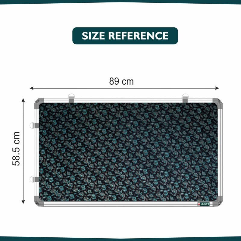 YAJNAS 2X3 Feet (59x89 CM) Premium Material Blossom Blue Designed Notice Board/Soft Board/Bulletin Board/Pin-up Display Board with 100 Pins for Study Room, Home, School & Office Use