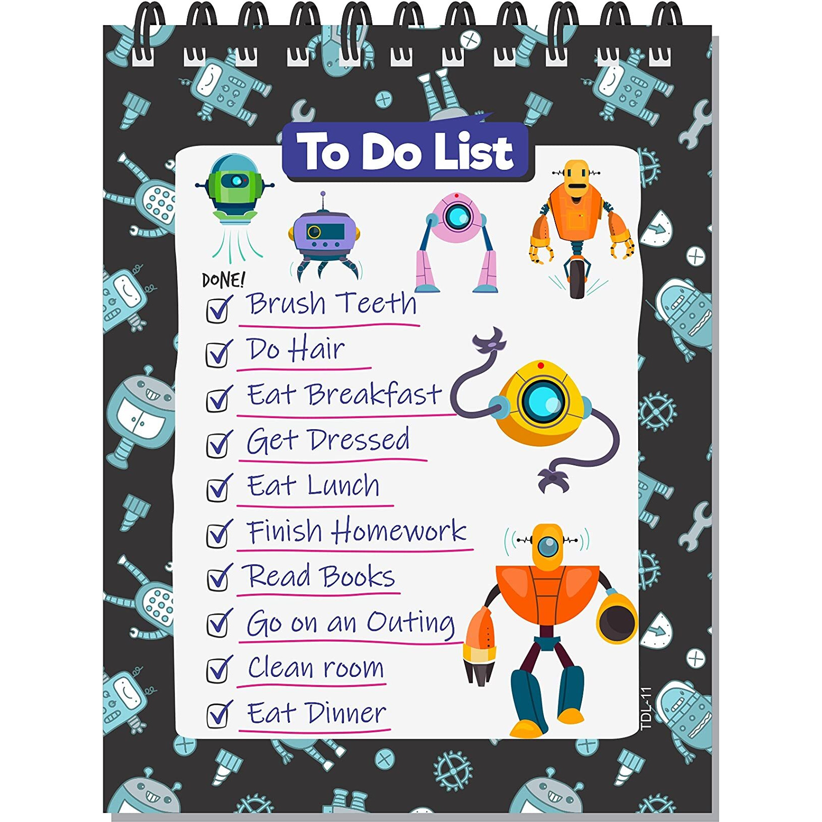 ESCAPER Robots Themed Activity To-Do List Planner that Sparks Organization and Encourages Productivity