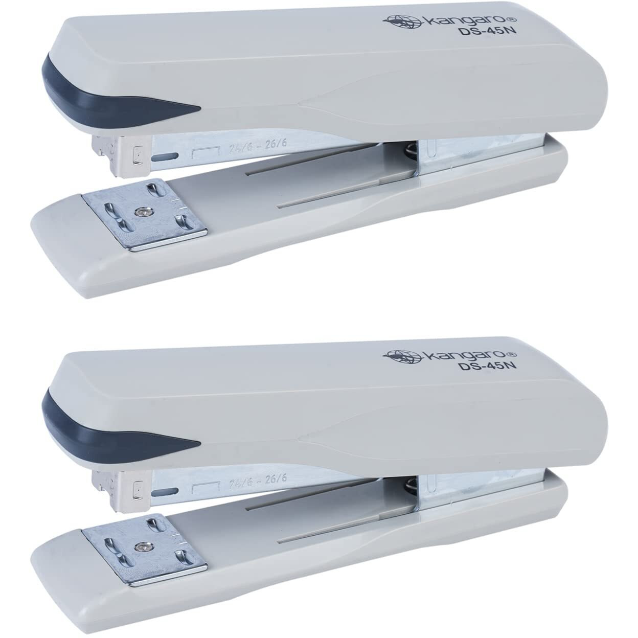 Kangaro Desk Essentials DS-45N All Metal Stapler| Sturdy & Durable | Suitable for 30 Sheets | Perfect for Home, School & Office | Pack of 2 | Color May Vary