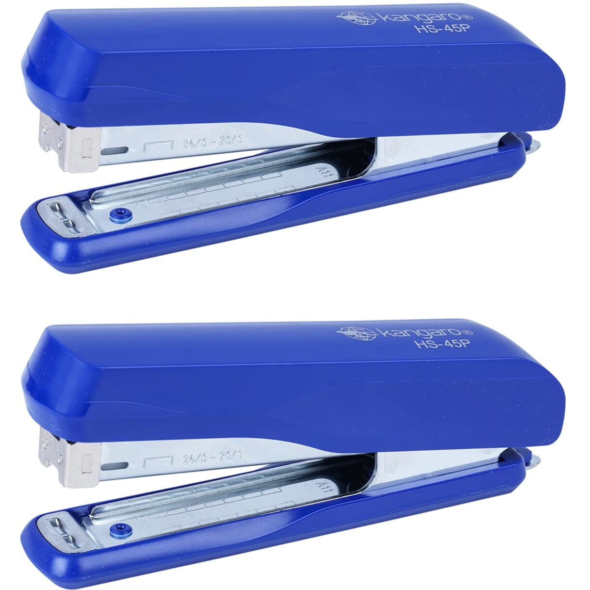 Kangaro Desk Essentials HS-45P All Metal Stapler| Sturdy & Durable | Suitable for 30 Sheets | Perfect for Home, School & Office | Pack of 2 | Color May Vary