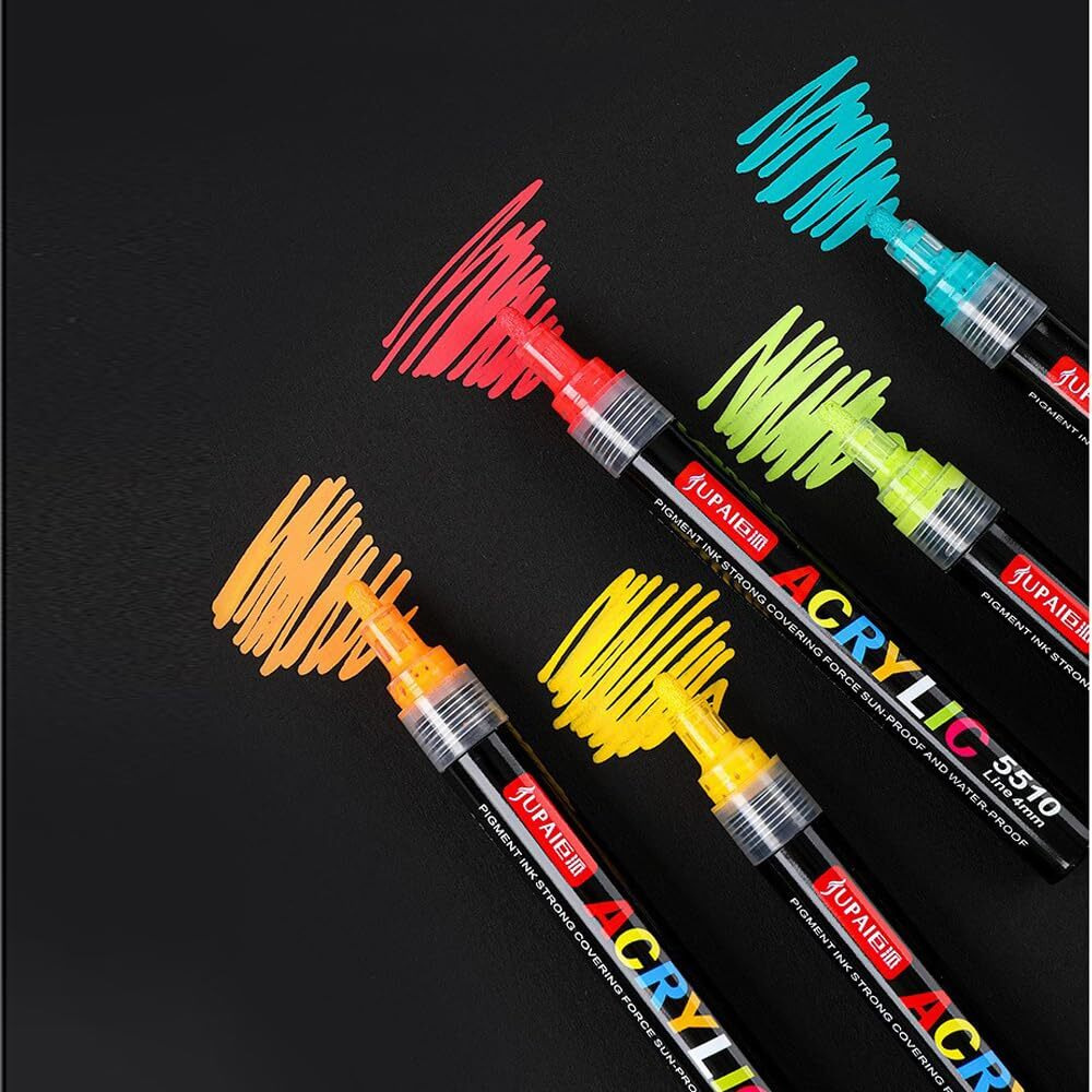 PennyWise Acrylic Paint Markers Waterproof Permanent Art DIY Pens, 4 MM Tip, Ideal For Painting, Drawing, Stenciling, Etching, Stamping. (Set Of 24 Shades)