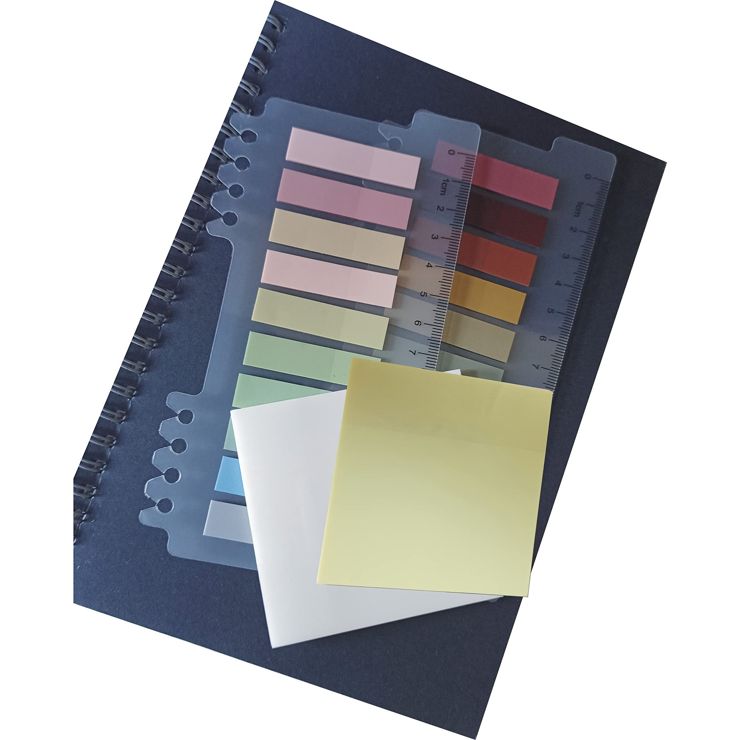 IMPRINT Pack of 2 Flaps of Morandi Dark and Pastel Light Colour and 2 Piece of PVC Sticky Notes Pastel Yellow and Transparent