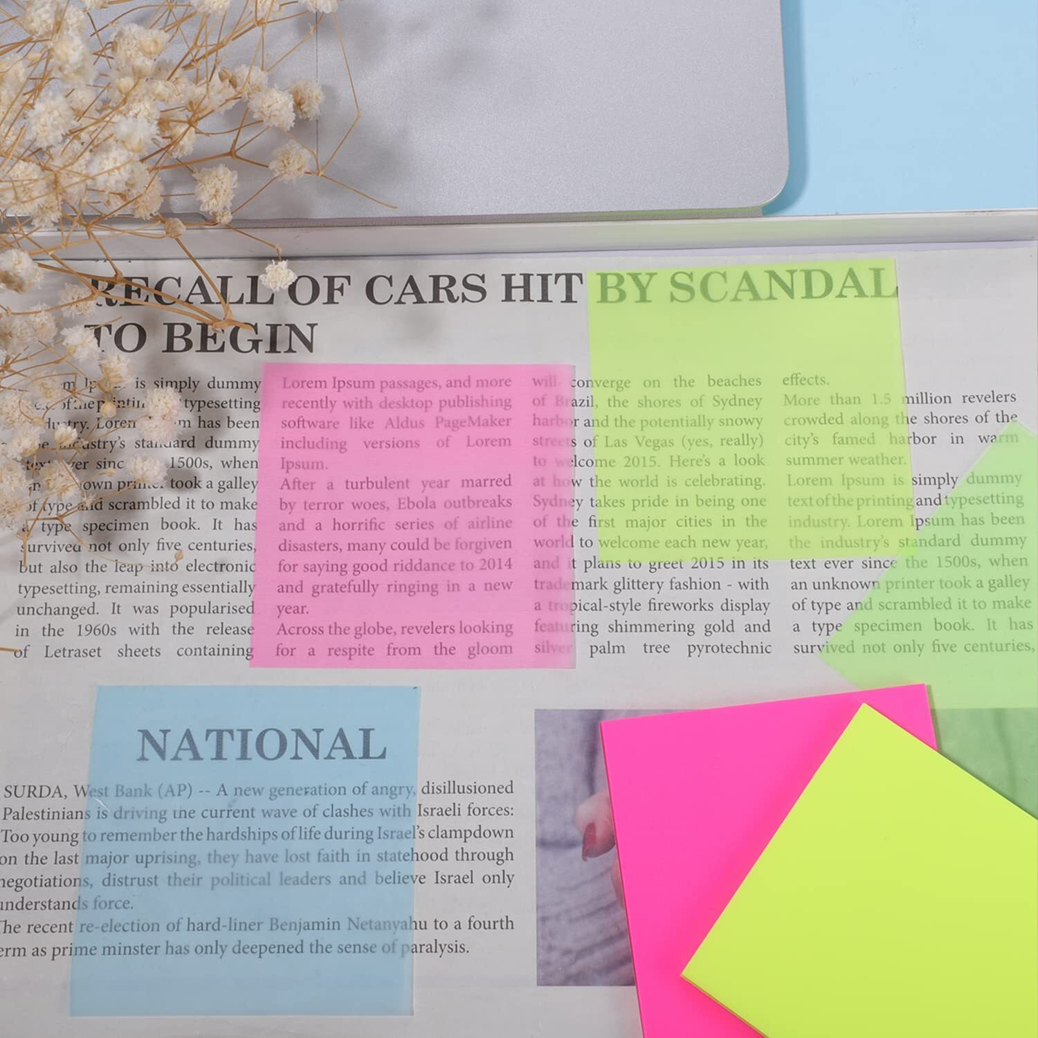 SHOPVILLA Transparent Sticky Notes | 250Sheets Clear Waterproof self Adhesive Notebook | Sticky Notes Memo Pads Transparent Sticky Paper | Never Ending Translucent Sheets for Study, Home & Office