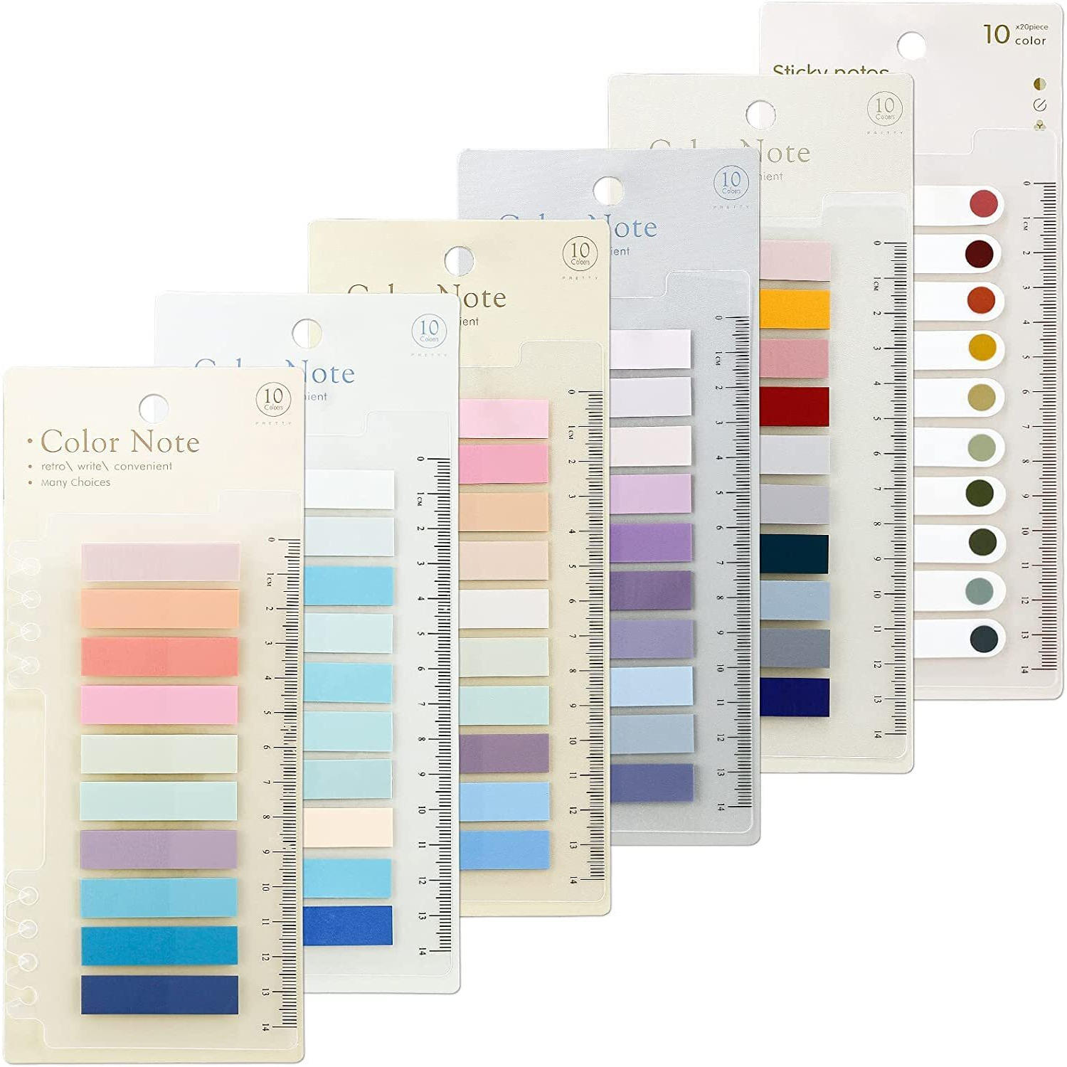 IMPRINT Sticky Tabs 1200pcs Page Markers | Morandi Color Sticky Note Tabs with Filing and Ruler | Colored Writable and Repositionable Book Flags Tabs Strip Index Tabs | Page Tabs (Soothing Color)