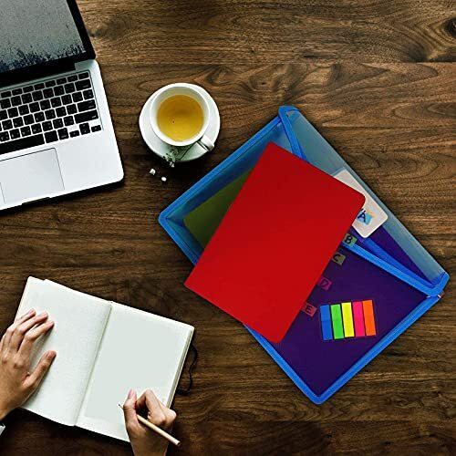 WHNOATOC Blue Pack 2 Document Holder Envelop Folder,File Storage Bag with Snap Button Transparent Plastic File for Document Certificate Holder/Document Folder for Certificate Legal Document Organizer