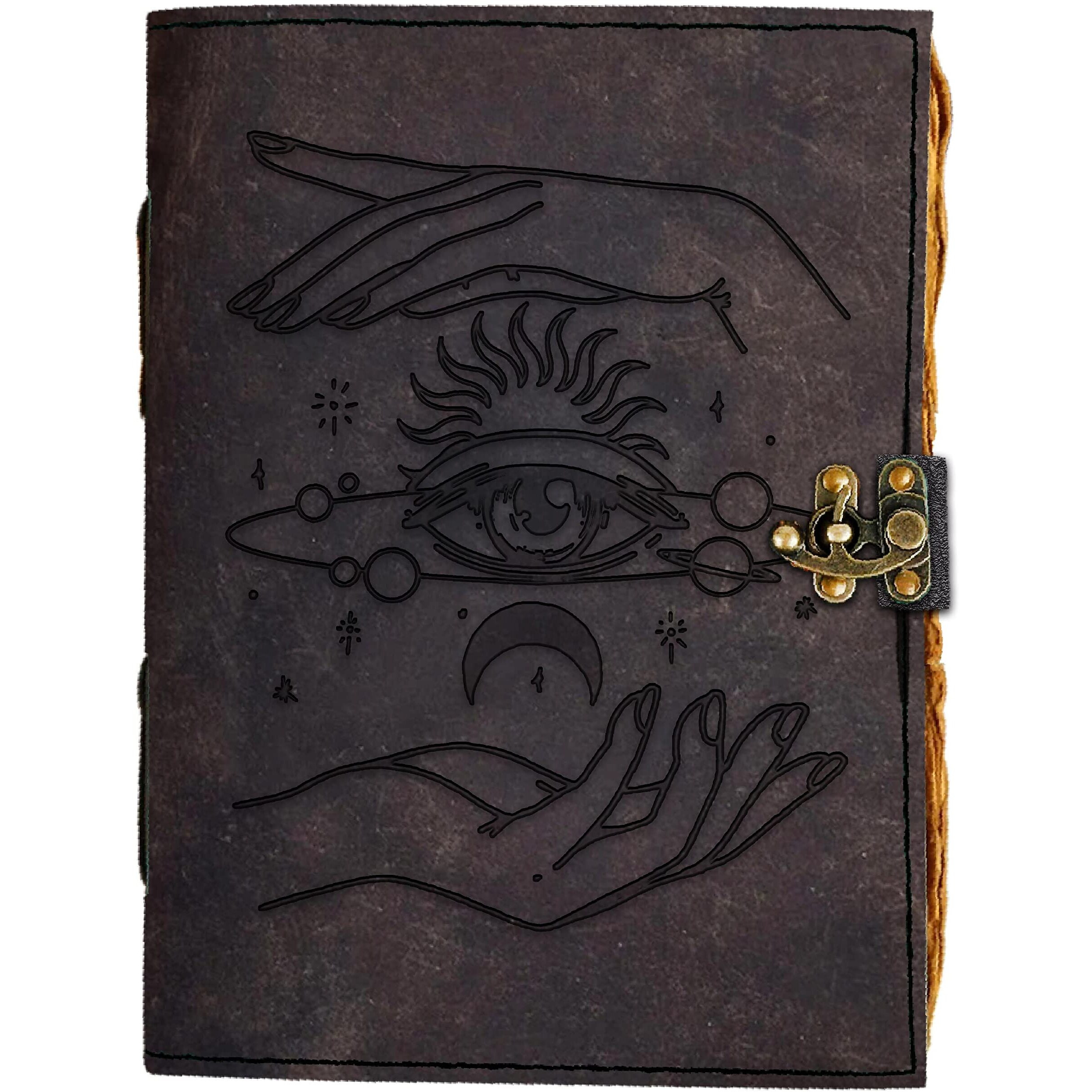 DI - KRAFT Leather Printed Diary Vintage Old Pages Journal Diary for Personal Use & Office Use (7 x 5 Inch)
