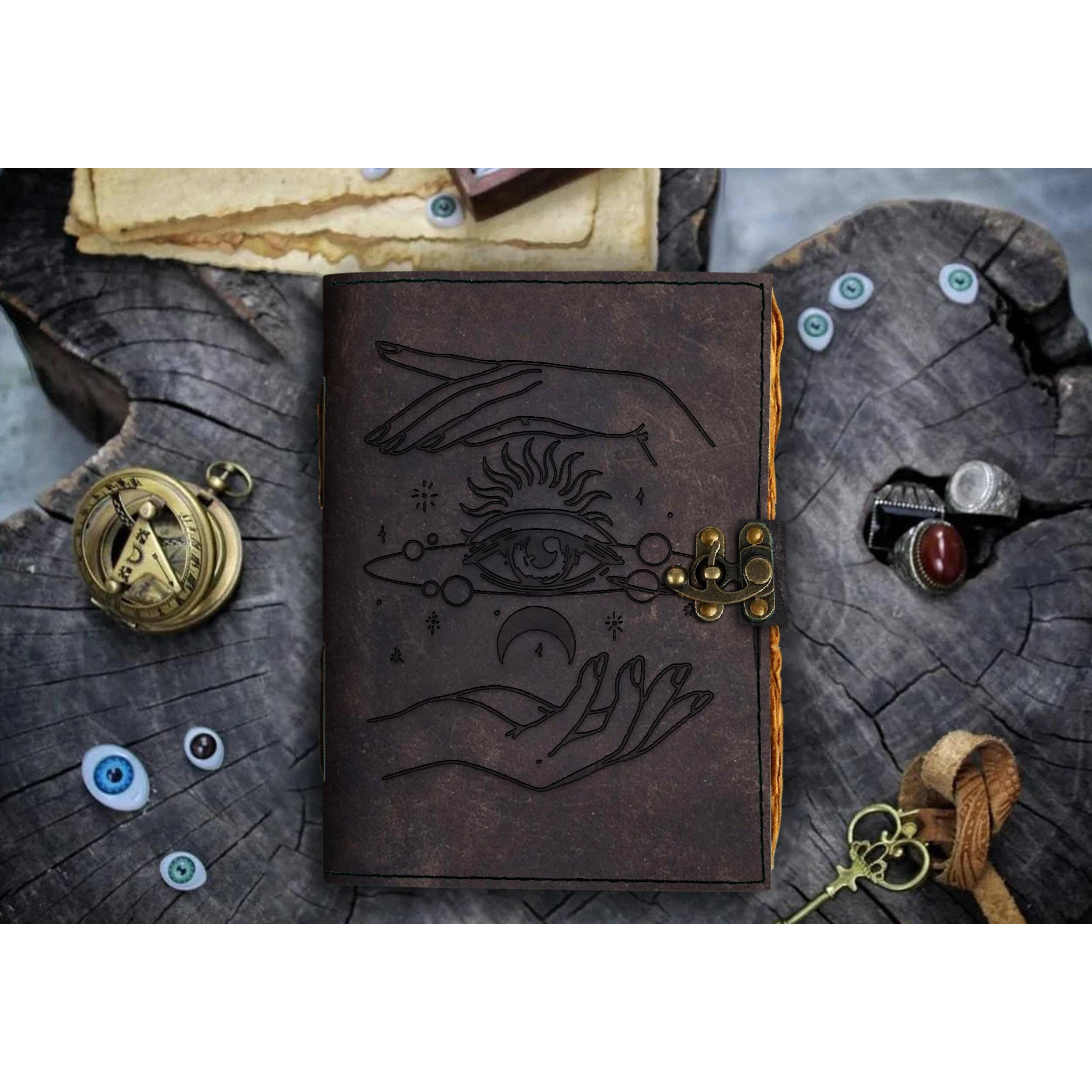 DI - KRAFT Leather Printed Diary Vintage Old Pages Journal Diary for Personal Use & Office Use (7 x 5 Inch)