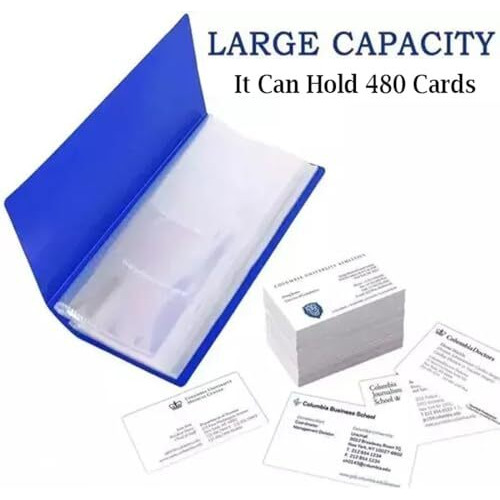 OFIXO Business Card Holder, Debit/Credit/Business/Visiting/Name Id Card Holder Book Case Organizer File 480 Card Holder (Blue - Pack of 1)