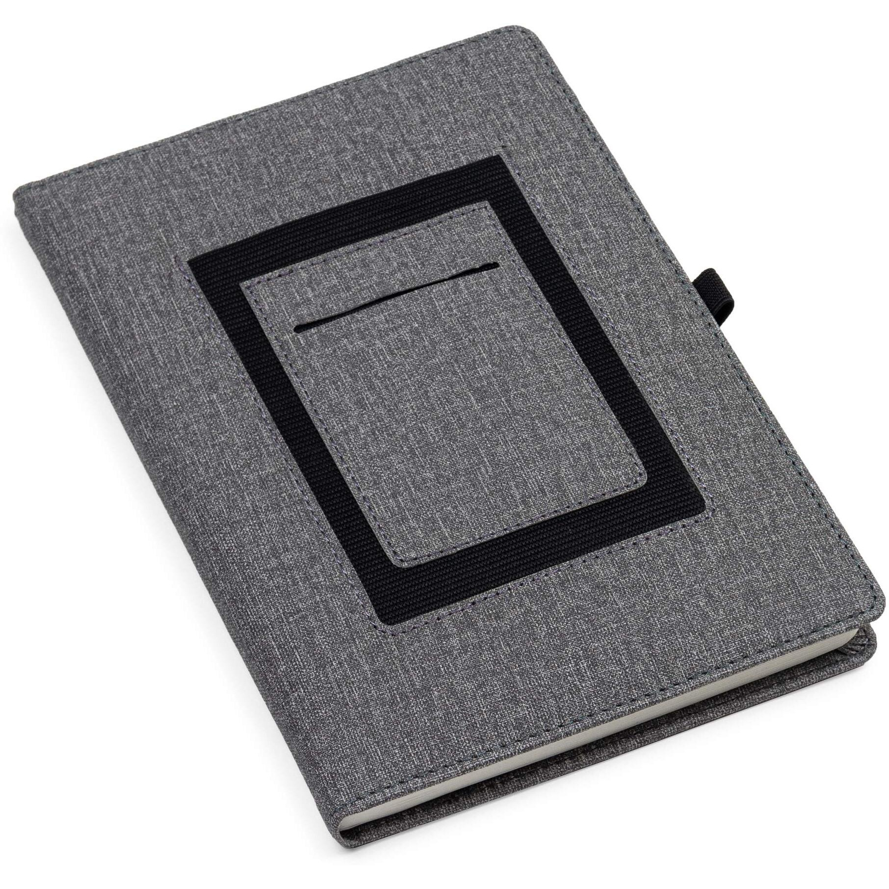 Cubic Combo Gift Box A5 Size Grey Mobile Pouch Notebook (640), Black Visiting Card Holder, Keychain and Oliver Worth Ball Pen