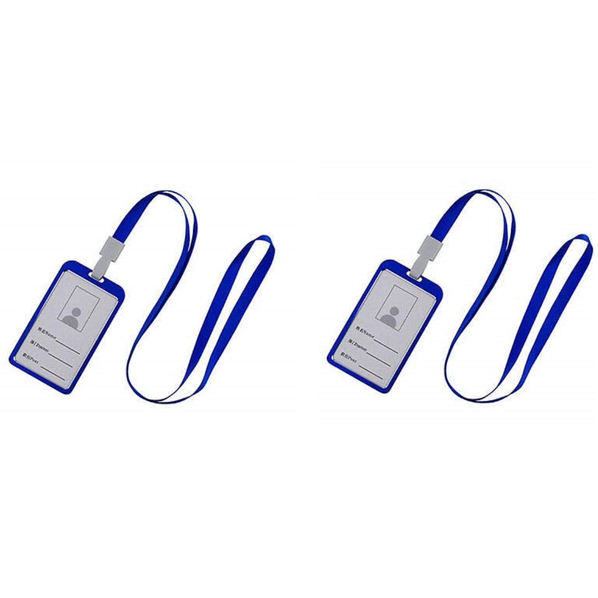 WHNOATOC Blue id Card Holder for Office,id Card Holder for Women,id Card Holder for Men Stylish,Blue id Card for School Student,id Card Holder for Office Steel, Office id Card Covers Holders Pack 2