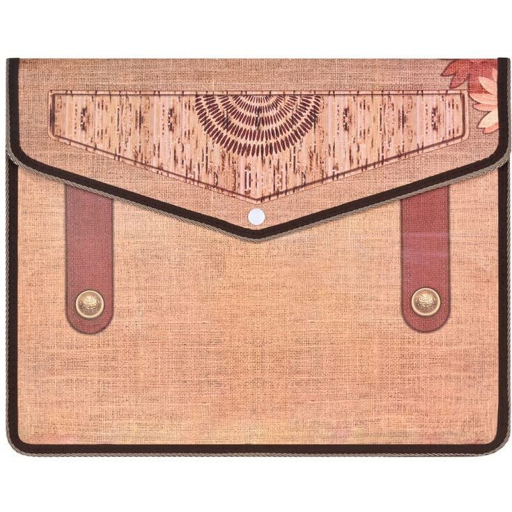 FEDUS Documents Holder Envelope Folder, Stylist Printed File Storage Bag with Snap Button Transparent Plastic File for documents Certificate Holder/Document Folder Organizer for Certificate